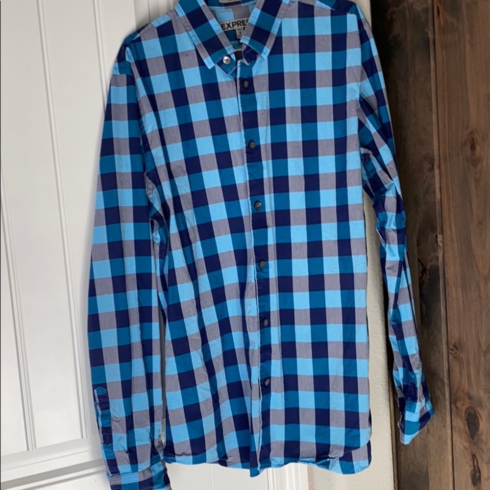 Men’s Plaid Button Down Dress Shirt
